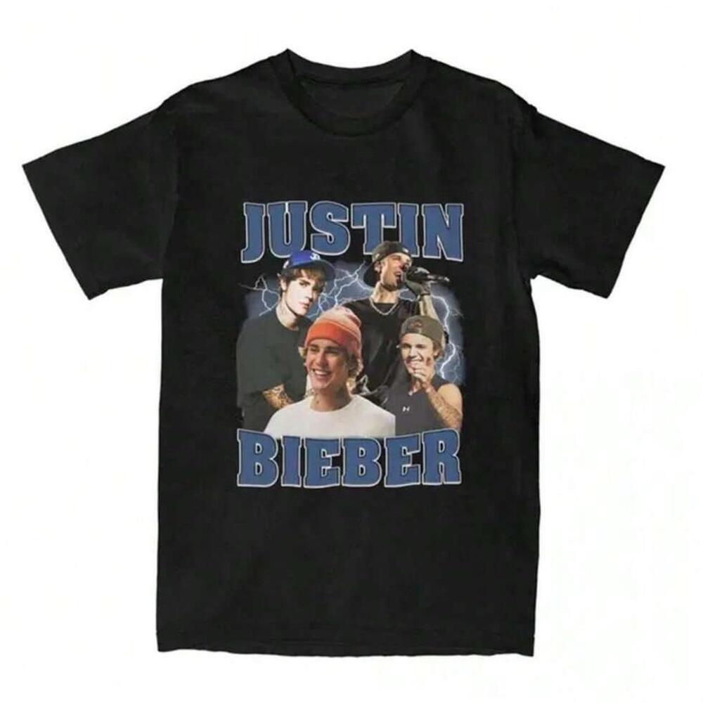 Black Justin Bieber Graphic Tee